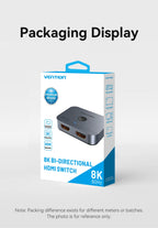 Vention HDMI 2.1 Splitter 8K 60Hz 4K120Hz Bi-Direction 2 in 1 out for TV Xiaomi Xbox PS4 5 HDMI-compatible Monitor HDMI Switcher