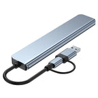 8 in 2 USB +Type C HUB Docking Station with 3.5mm Audio Jack Adapter Micro SD Card Reader Laptop Tablet Phone Disk Converter