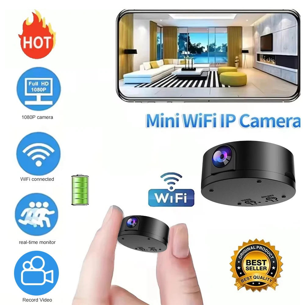 Wireless WIFI Camera  HD 1080p Wireless Mini Camera Night Vision Motion Sound Detector 170 Degrees Wide Angle Micro Baby Monitor