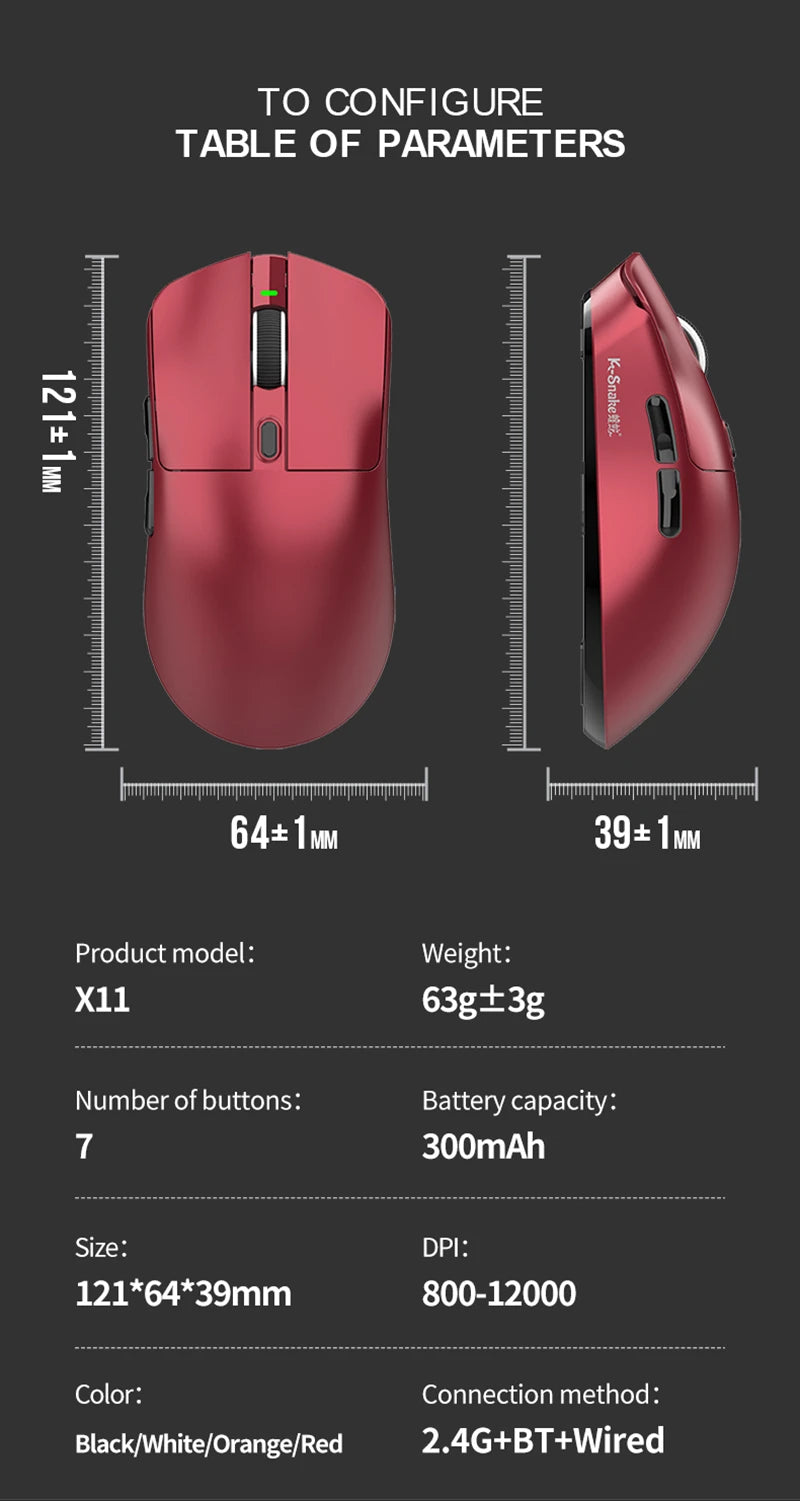 Lightweight Esports Gaming Mouse With Three-mode Wireless Bluetooth Charging And Rgb Luminous Base For Long-lasting Battery Life