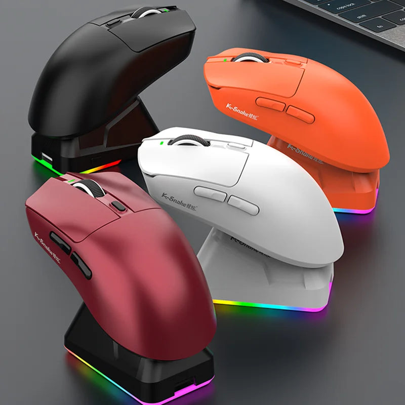 Lightweight Esports Gaming Mouse With Three-mode Wireless Bluetooth Charging And Rgb Luminous Base For Long-lasting Battery Life