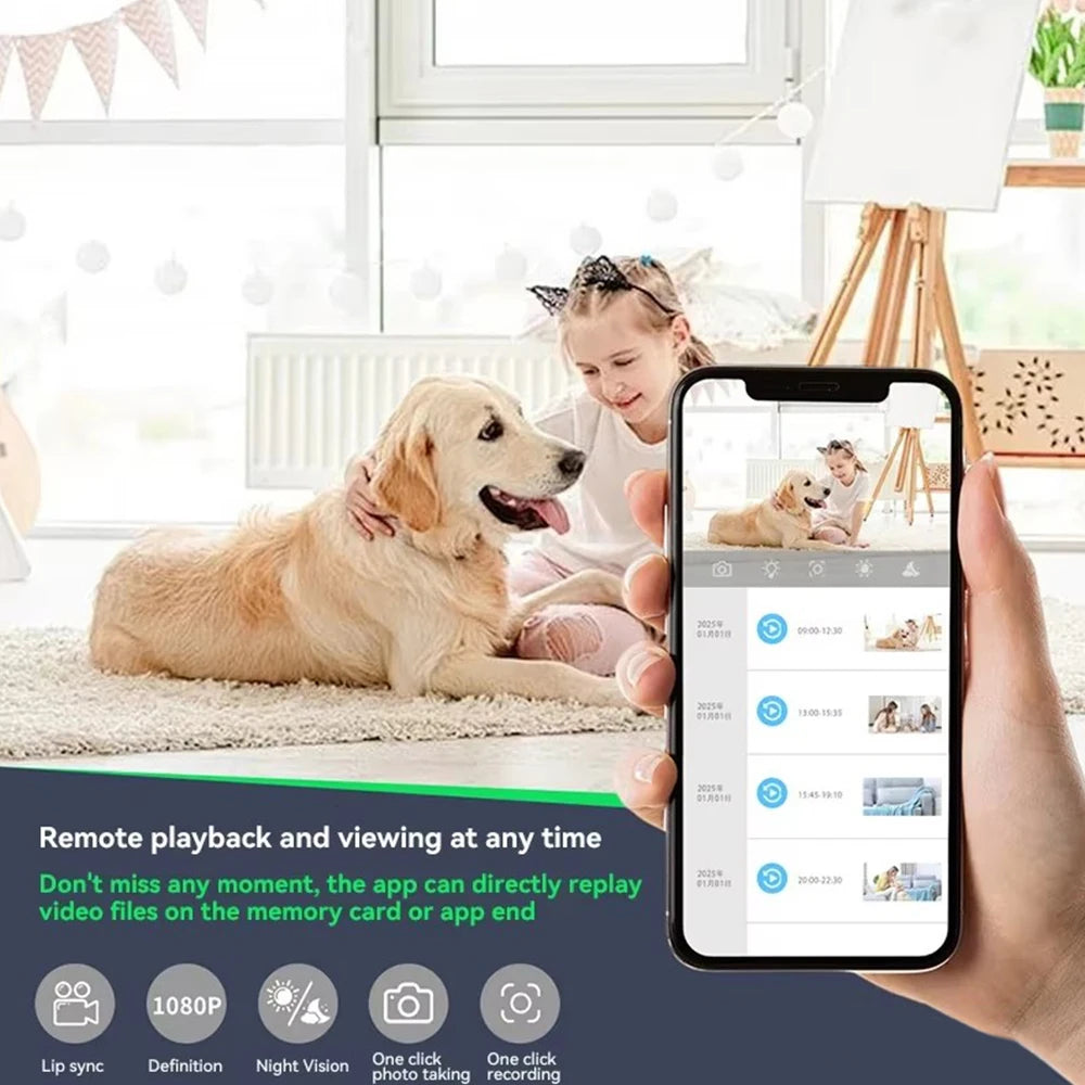 Wireless WIFI Camera  HD 1080p Wireless Mini Camera Night Vision Motion Sound Detector 170 Degrees Wide Angle Micro Baby Monitor