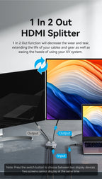 Vention HDMI 2.1 Splitter 8K 60Hz 4K120Hz Bi-Direction 2 in 1 out for TV Xiaomi Xbox PS4 5 HDMI-compatible Monitor HDMI Switcher