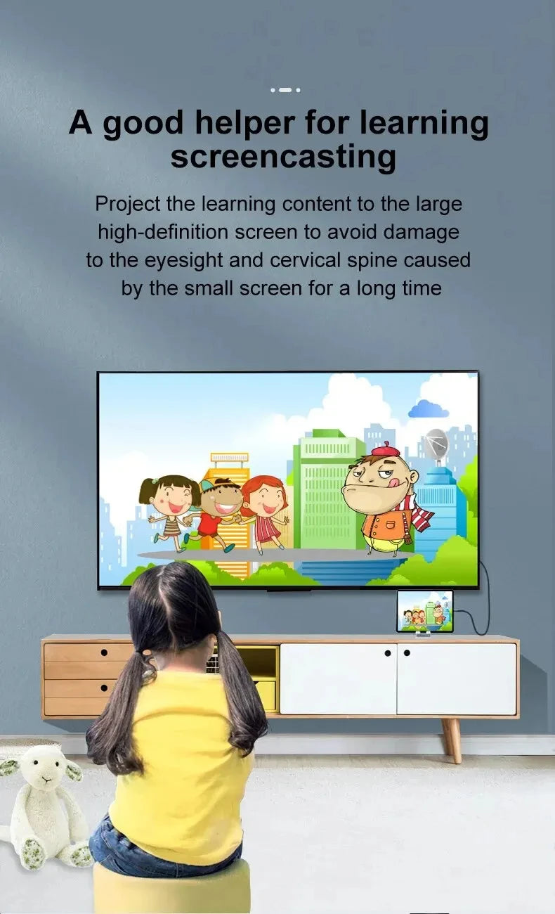 4K 60Hz HD Video Conversion Cable Typec To Hdmi Same Screen Cable TV Computer 2 Meters Braided Screen Projection Cable