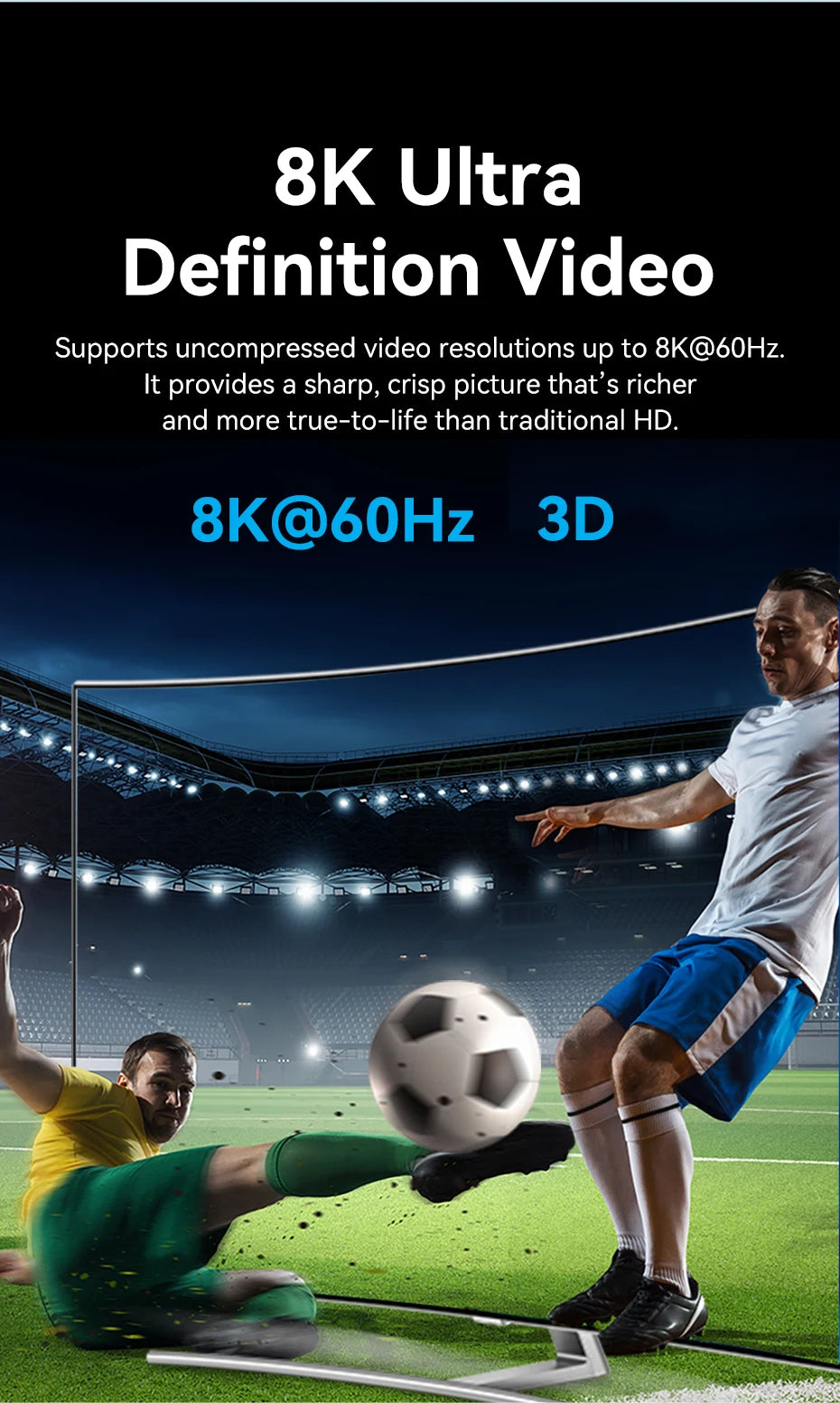 Vention HDMI 2.1 Splitter 8K 60Hz 4K120Hz Bi-Direction 2 in 1 out for TV Xiaomi Xbox PS4 5 HDMI-compatible Monitor HDMI Switcher