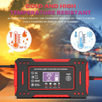6A 12V Smart Car Battery Charger Lead-Acid Battery Red