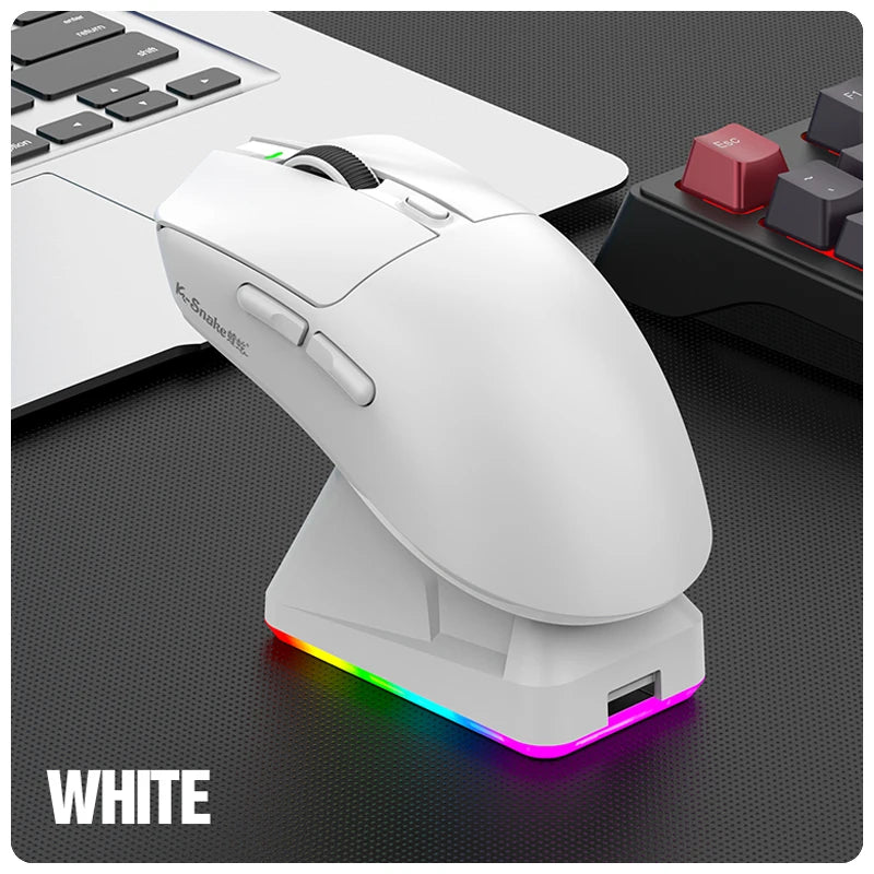 Lightweight Esports Gaming Mouse With Three-mode Wireless Bluetooth Charging And Rgb Luminous Base For Long-lasting Battery Life