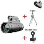 12X42 Monocular Telescope Night Spyglass High Power Dual Focus Optical Zoom Scope Long Range High Magnification
