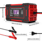 6A 12V Smart Car Battery Charger Lead-Acid Battery Red