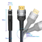 8K HDMI Cable 2.1 48Gbps  High Speed HDMI Braided Cord-4K@120Hz 8K@60Hz, DTS:X, HDCP 2.2 & 2.3, HDR 10 for Compatible Laptop/PS5