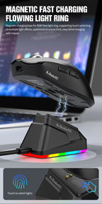 Lightweight Esports Gaming Mouse With Three-mode Wireless Bluetooth Charging And Rgb Luminous Base For Long-lasting Battery Life