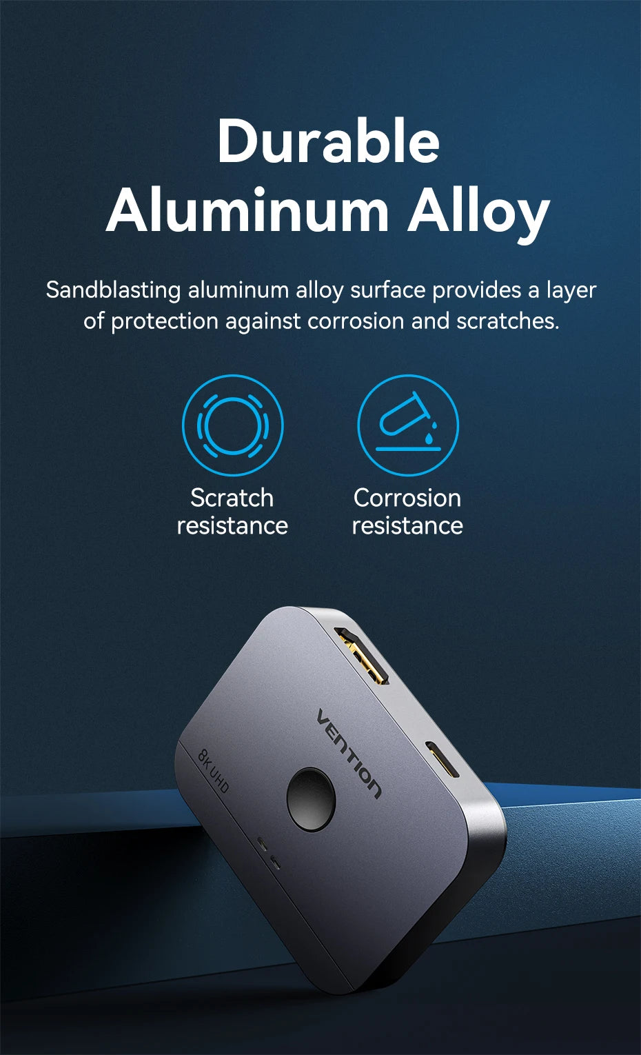 Vention HDMI 2.1 Splitter 8K 60Hz 4K120Hz Bi-Direction 2 in 1 out for TV Xiaomi Xbox PS4 5 HDMI-compatible Monitor HDMI Switcher