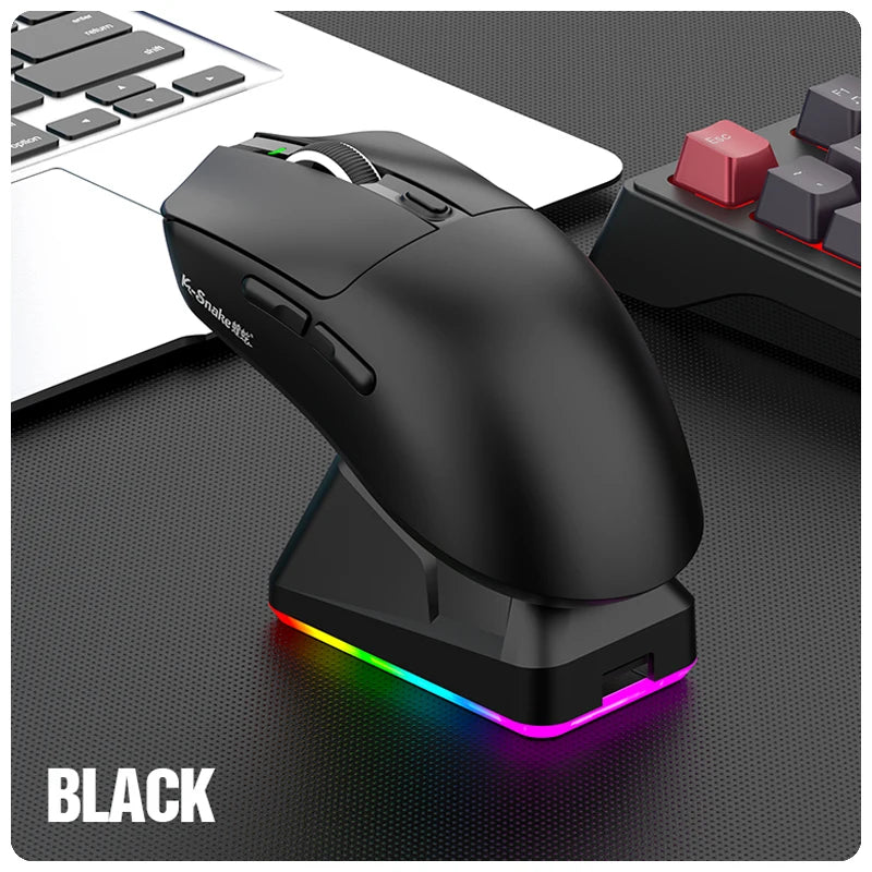 Lightweight Esports Gaming Mouse With Three-mode Wireless Bluetooth Charging And Rgb Luminous Base For Long-lasting Battery Life