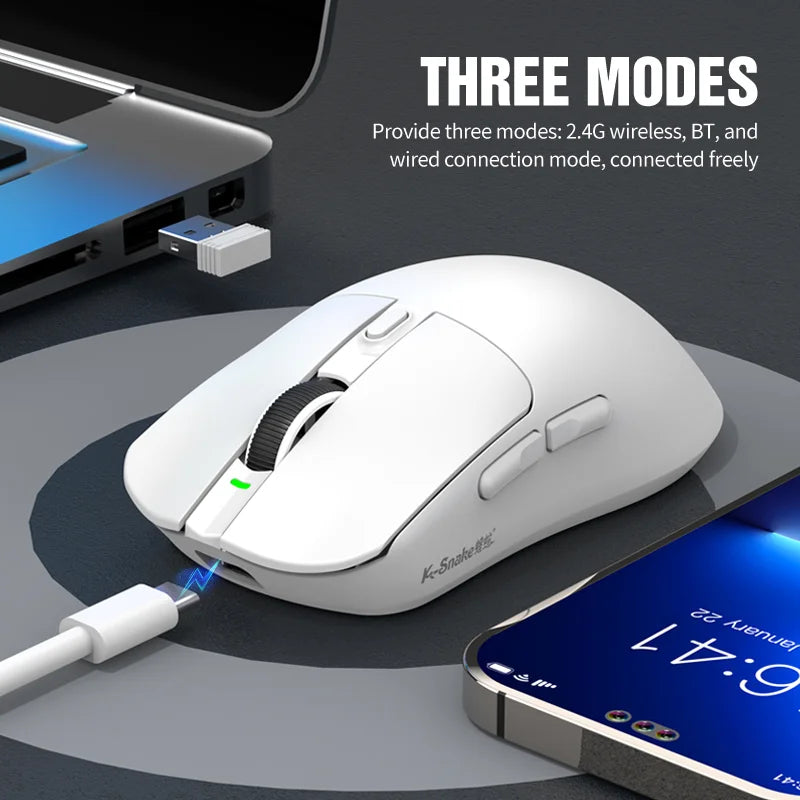 Lightweight Esports Gaming Mouse With Three-mode Wireless Bluetooth Charging And Rgb Luminous Base For Long-lasting Battery Life