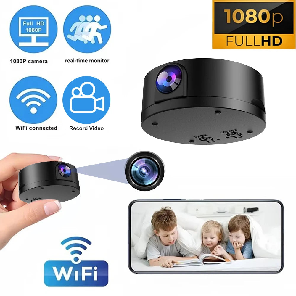 Wireless WIFI Camera  HD 1080p Wireless Mini Camera Night Vision Motion Sound Detector 170 Degrees Wide Angle Micro Baby Monitor