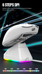 Lightweight Esports Gaming Mouse With Three-mode Wireless Bluetooth Charging And Rgb Luminous Base For Long-lasting Battery Life