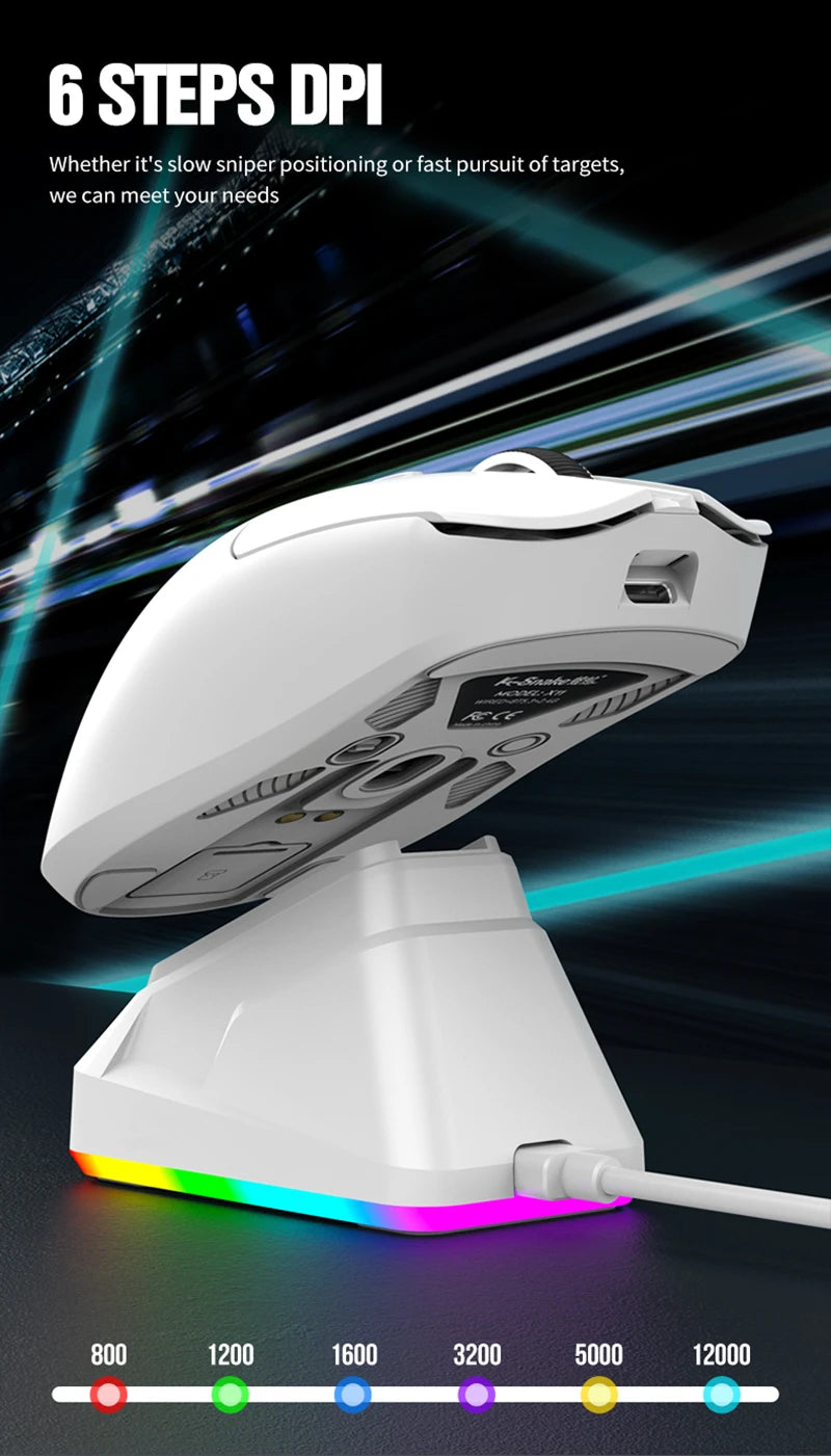 Lightweight Esports Gaming Mouse With Three-mode Wireless Bluetooth Charging And Rgb Luminous Base For Long-lasting Battery Life