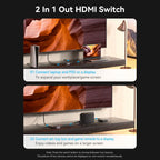 Vention HDMI 2.1 Splitter 8K 60Hz 4K120Hz Bi-Direction 2 in 1 out for TV Xiaomi Xbox PS4 5 HDMI-compatible Monitor HDMI Switcher